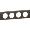 Image de LEGRAND | Plaque 4 Postes, Collection Céliane, Finition Black Nickel, Montage Horizontal Ou Vertical, Système De Rattrapage Des Défauts Du Mur