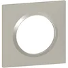 Image de Legrand - Plaque carrée dooxie 1 poste finition plume mat avec bague plume brillante (gris)