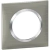 Image de Legrand - Plaque carrée dooxie 1 poste finition effet inox brossé avec bague effet chrome
