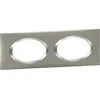 Image de Legrand - Plaque carrée dooxie 2 postes finition effet inox brossé avec bague effet chrome