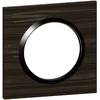 Image de Legrand - Plaque carrée dooxie 1 poste finition effet bois ébène avec bague noire brillante (Lot de 3)