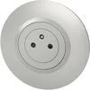 Image de LEGRAND - Prise Electrique Murale 16A avec Terre dooxie Surface + Plaque Ronde - Prise 2P + T Affleurante avec Fond Rétractable - Fabriqué En France - Bague Effet Chrome - Alu