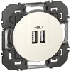 Image de LEGRAND - Prise Double Chargeur USB-A dooxie - Repiquage sur Prise 2P+T - Dédié à la Charge - À Equiper d'une Plaque - Blanc