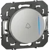 Image de Legrand - Poussoir simple avec voyant lumineux et marquage sonnette dooxie 6A 250V~ finition alu - emballage blister