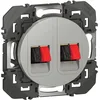 Image de LEGRAND - Prise Murale pour Haut-Parleur dooxie - Permet de Connecter deux Enceintes - Poussettes Automatiques - Fabriqué En France - Alu