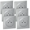 Image de LEGRAND - Prise Electrique Murale 16A avec Terre dooxie Surface + Plaque Carrée - Prise 2P + T Affleurante avec Fond Rétractable - Fabriqué En France - Alu - Lot de 6