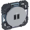 Image de LEGRAND - Prise Double Chargeur USB-C dooxie - Conforme Directive CEE - Repiquage sur Prise 2P+T - Alu