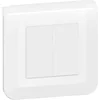 Image de Legrand - Double interrupteur ou va-et-vient Mosaic 10A blanc complet avec plaque et fixation à griffes