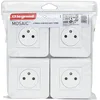 Image de LEGRAND - Prise Electrique Murale avec Terre Mosaic Surface - Prise 2P+T + Plaque de Finition + Support de Montage à Vis - Fabriqué En France - Blanc - Lot de 4