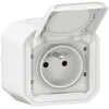 Image de LEGRAND - Prise Etanche IP55 avec Terre Plexo - Prise 2P+T 16A Complète avec Volet - Pour Pose en Apparent - Fabriqué En France - Blanc
