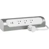 Image de LEGRAND - Multiprise d'Angle - 3 Prises Surface avec Terre + Prise USB-C + Prise USB-A - Installation Horizontale ou Verticale - Cordon 1 m - Blanc et Alu