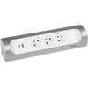 Image de LEGRAND - Multiprise d'Angle à Câbler - 3 Prises Surface avec Terre + Prise USB-C + Prise USB-A - Installation Horizontale ou Verticale - Blanc et Alu