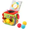 Image de VTech - Cube Interactif Éveil Sensoriel, Jouet Bébé d’Éveil avec Différentes Matières Rouge - Version FR