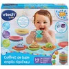 Image de VTech - Coffret de Bain Empilo Rigol'Eau, 13 Jouets de Bain Bébé, Animaux Rigolos, Éléphant Arroseur, Bateaux à Relier et Empiler, Cadeau Enfant Fille et Garçon Dès 1 an - Contenu en Français