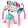 Image de VTech - Magi Bureau Interactif et Musical 6 en 1 - Bureau Enfant Rose avec Tabouret - Table de Jeux Éducative, Chevalet à Dessin et Tableau Noir à Craie - Cadeau Enfant Dès 3 Ans - Contenu en Français