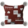 Image de Soleil d'ocre Coussin en Polaire Microfibre Love Rouge