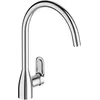 Image de Jacob Delafon - Mitigeur d'Évier de Cuisine KUMIN - Bec Orientable - Butée Mi-Débit - Débit 10 L/min, économe - Hauteur sous bec 22,5 cm - Chrome - E99477-CP