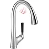 Image de JACOB DELAFON Robinet de cuisine sans contact, douche anticalcaire amovible avec 2 jets et bec rotatif à 360°, économie d'eau, poignée personnalisable (3 couleurs) Couleur chrome Malleco E77748-CP