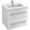 Image de Jacob Delafon - Meuble OLA UP 60cm & Plan Simple Vasque Céramique - 2 Tiroirs Fermeture Douce - Grande Capacité - Blanc Brillant - 610x540x465mm - EBP2302-NWT