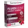 Image de Santarome - Fluidiveine Jambes Légères - Complément alimentaire circulation & drainage - Vigne rouge Cassis Petit houx - 30 Comprimés - Vegan - France