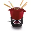 Image de Beka Arôme - Set à Fondue Bourguignonne en Fonte Émaillée - Rouge - 6 Fourchettes - Couvercle Anti-Éclaboussures