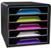 Image de CEP Bloc de classement Module Organisateur 5 tiroirs Rangement documents Bureau Smoove Gloss Noir Multicolore Subtil