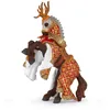 Image de Papo- Cheval du Maître des Armes cimier cerf Le Monde Medieval Figurine, 39912, Marron