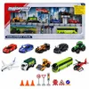 Image de Majorette - Set Découverte 10 Pièces - Alpine de la Gendarmerie, Ford GT, Tracteur Deutz, Bugatti Chiron DS 7 E-Tense Etc. et Accessoires - A l'Echelle 1/64ème