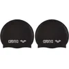 Image de Arena Classic Silicone Bonnet de Piscine Mixte Adulte, Noir, NS (Lot de 2)