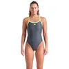 Image de ARENA Women’s Performance Monogram Challenge Back Athletic One Piece Sport Swimsuit Maillot de Bain, Multicolore (Dark Sage Multi/Artic Lime), 46 Femme