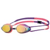 Image de ARENA Tracks Lunettes de natation unisexes pour adulte - Pour nageurs de compétition - Approuvées par la FINA - Verres miroir anti-buée - Cuivre/prune/corail vif