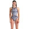 Image de Arena Women's Lacquer Swimsuit Tech Back One Piece Technical Bathing Suit Maillot de Bain, Multicolore (White Navy), 36 Femme