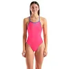 Image de Arena Performance Women's Solid Tie Back One Piece Swimsuit Sports Ladies Bathing Suit Maillot de Bain, Rose/Bleu rivière, 66 Femme