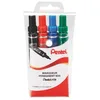 Image de Pentel Pen N50 Pochette de 4 Marqueurs permanents pointe conique moyenne, Noir, Rouge, Bleu, Vert