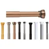 Image de Spirella, Barre tringle pour rideau de douche ou baignoire extensible sans perçage en Alu, Modèle KRETA, Résistant aux rayures, Fixation télescopique extensible à volonté, 125-220 cm, Marron