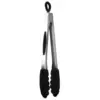 Image de MASTRAD Pince multifonction de cuisine en acier inoxydable et silicone noir - 30 cm