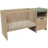 Image de Azur Lit bébé combiné transformable Chêne doré