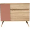 Image de Seventies Commode Chêne doré Terracotta