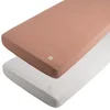 Image de Lot 2 draps housses rectangulaires Petit Coeur Vieux Rose