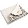 Image de Couverture bébé en gaze de coton et Sherpa Léopard Beige