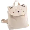 Image de Sac-à-dos maternelle en velours côtelé Léopard Beige
