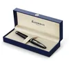 Image de Waterman Carène Black Sea stylo plume | noir ultra-brillant avec finitions plaquées palladium | plume moyenne | cartouche d'encre bleue | coffret cadeau