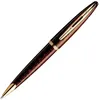 Image de Waterman Carène ambre marine stylo bille | brun et noir brillants avec clip doré à l’or 23 k | pointe moyenne | cartouche d'encre bleue | coffret cadeau