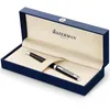 Image de Waterman Hémisphère stylo bille luxe | noir brillant avec attributs chromés | pointe moyenne | encre bleue | coffret cadeau