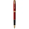 Image de Parker Sonnet stylo plume | rouge intense avec attributs or | plume fine | coffret cadeau