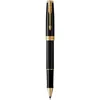 Image de Parker stylo roller Sonnet, laque noire avec attributs or | pointe fine | encre noire | coffret cadeau