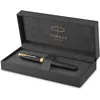 Image de Parker Sonnet stylo plume | laque noir mat avec attributs or | plume moyenne | coffret cadeau