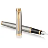 Image de Parker IM stylo plume | métal brossé | pointe fine | coffret cadeau