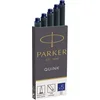 Image de Parker cartouches d'encre pour stylo plume | longue | encre bleue QUINK | Lot de 5
