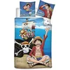 Image de Parure housse de couette enfant en coton ONE PIECE bleu 140 x 200 cm